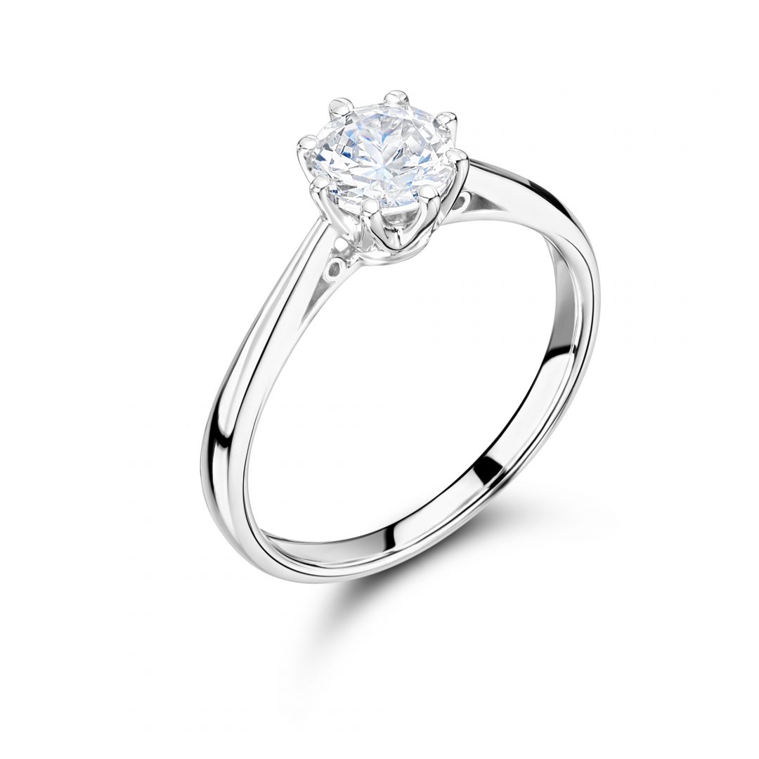 1 Carat 6 Claw Crown Diamond Engagement Ring