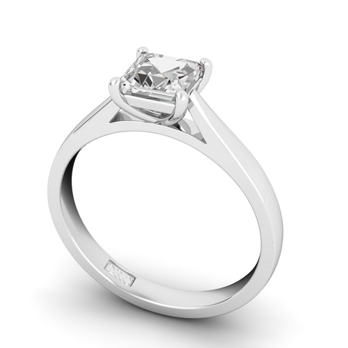 asscher cut diamond solitaire engagement ring